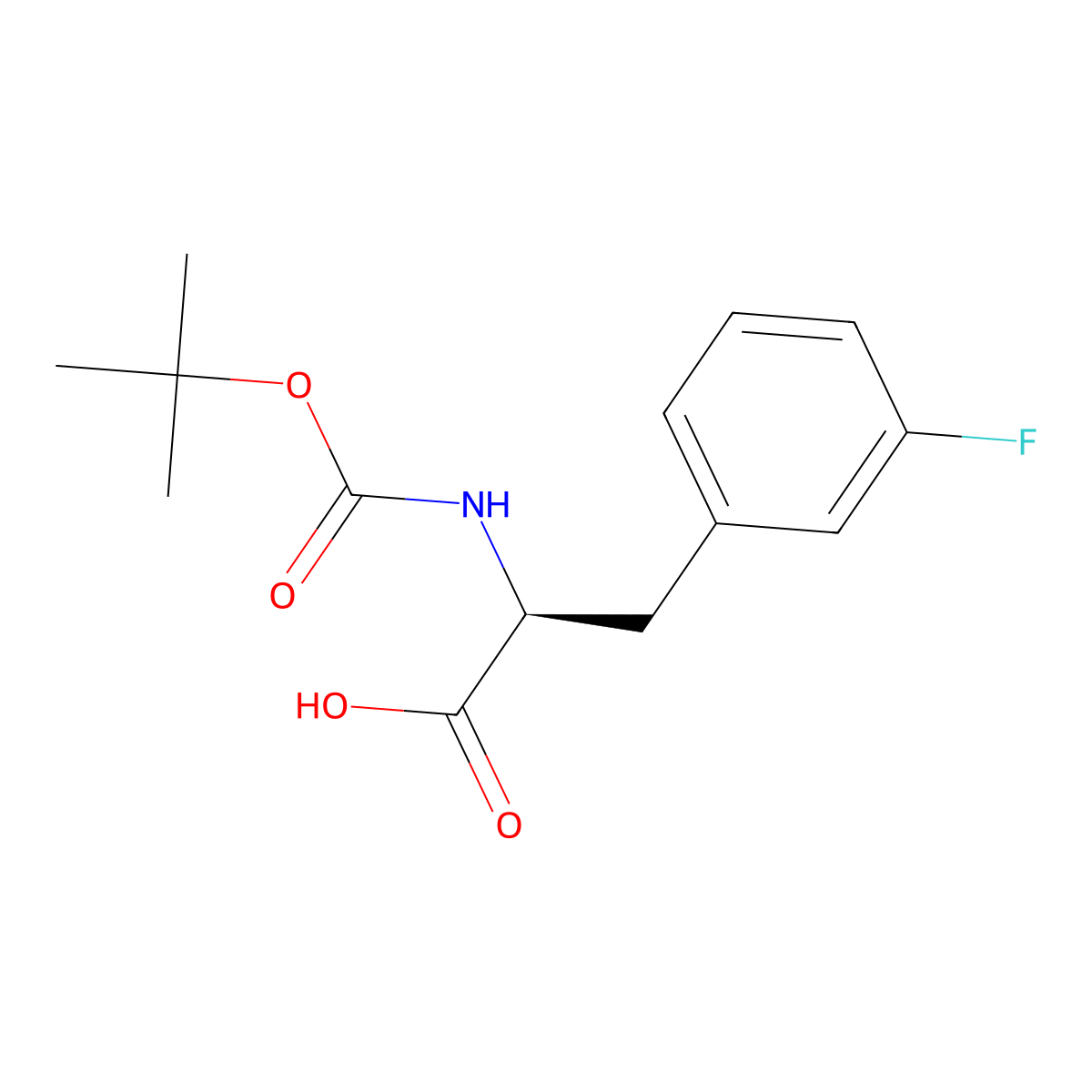 N-((1,1-Dimethylethoxy)carbonyl)-3-fluoro-L-phenylalanine molecular structure, CAS 114873-01-7