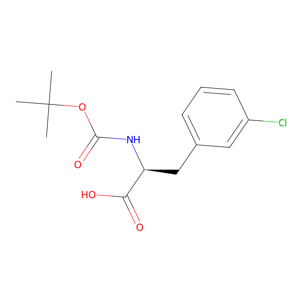 Boc-3-chloro-L-phenylalanine molecular structure, CAS 114873-03-9