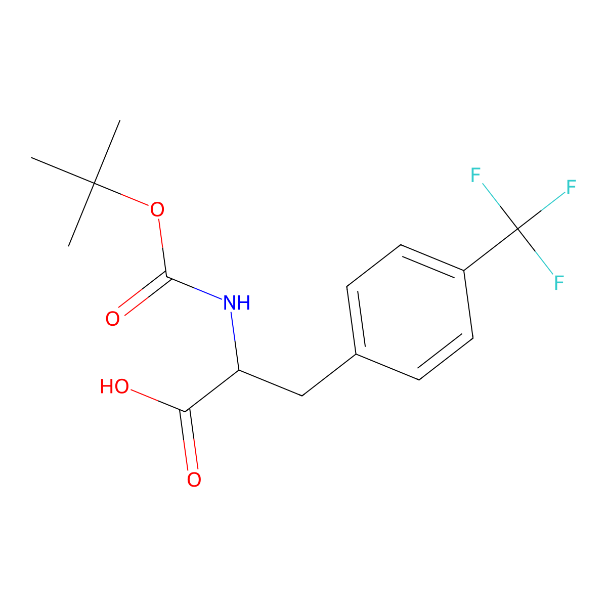 N-((1,1-Dimethylethoxy)carbonyl)-4-(trifluoromethyl)-L-phenylalanine molecular structure, CAS 114873-07-3