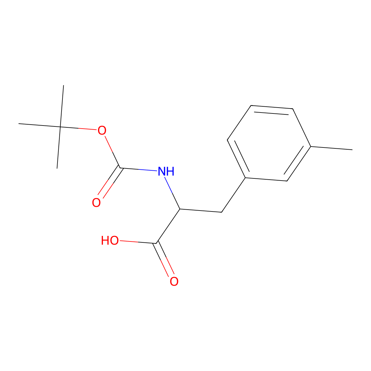 (R)-2-((tert-Butoxycarbonyl)amino)-3-(m-tolyl)propanoic acid molecular structure, CAS 114873-14-2