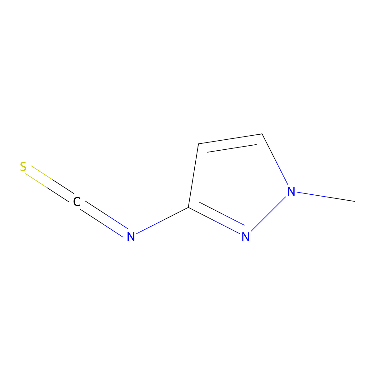3-isothiocyanato-1-methyl-1H-pyrazole molecular structure, CAS 114874-28-1