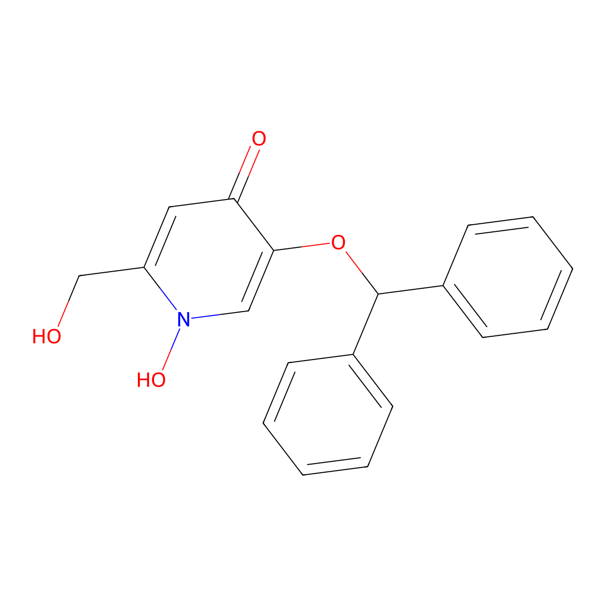5-(Diphenylmethoxy)-1-hydroxy-2-(hydroxymethyl)-1,4-dihydropyridin-4-one molecular structure, CAS 114875-62-6