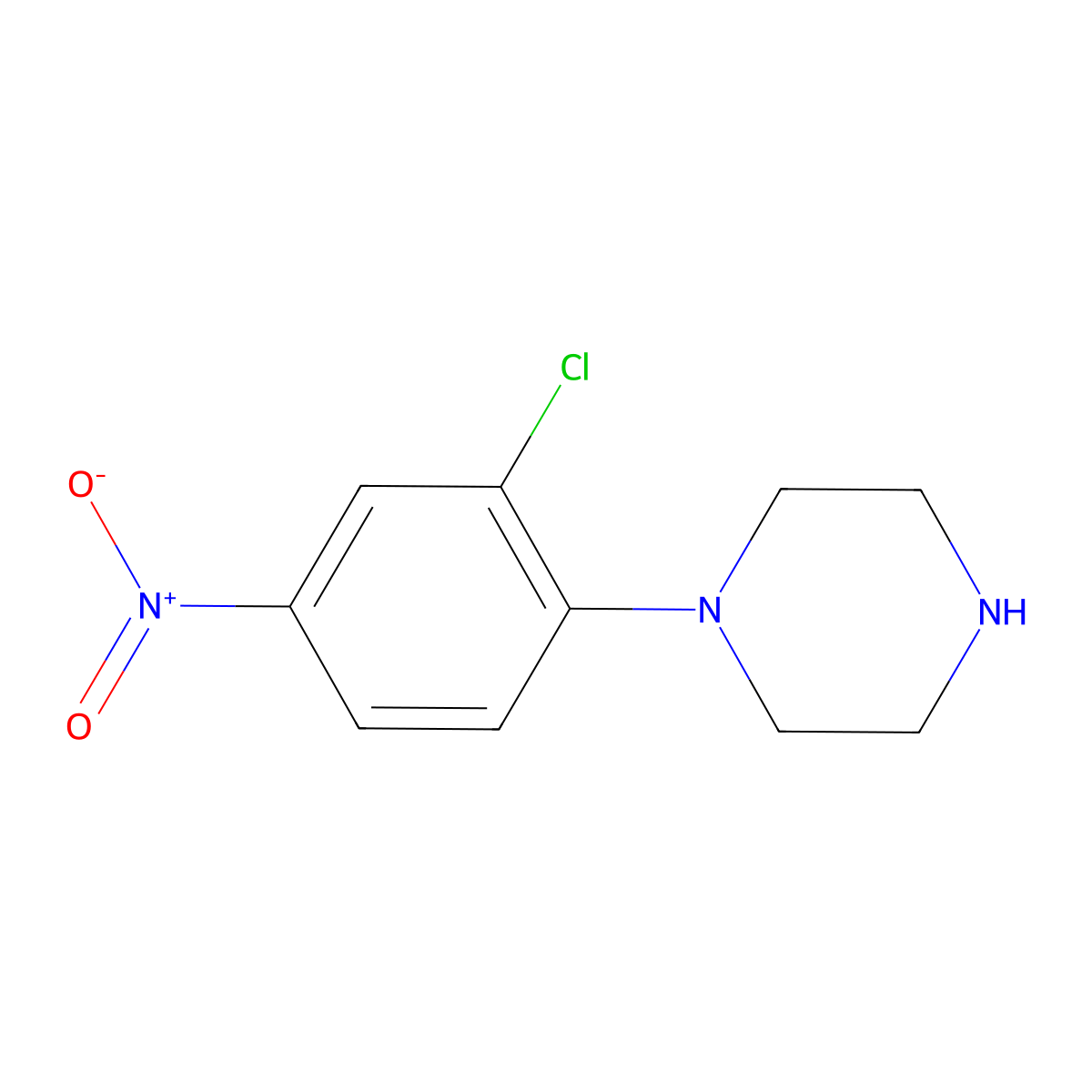 1-(2-Chloro-4-nitrophenyl)piperazine molecular structure, CAS 114878-60-3