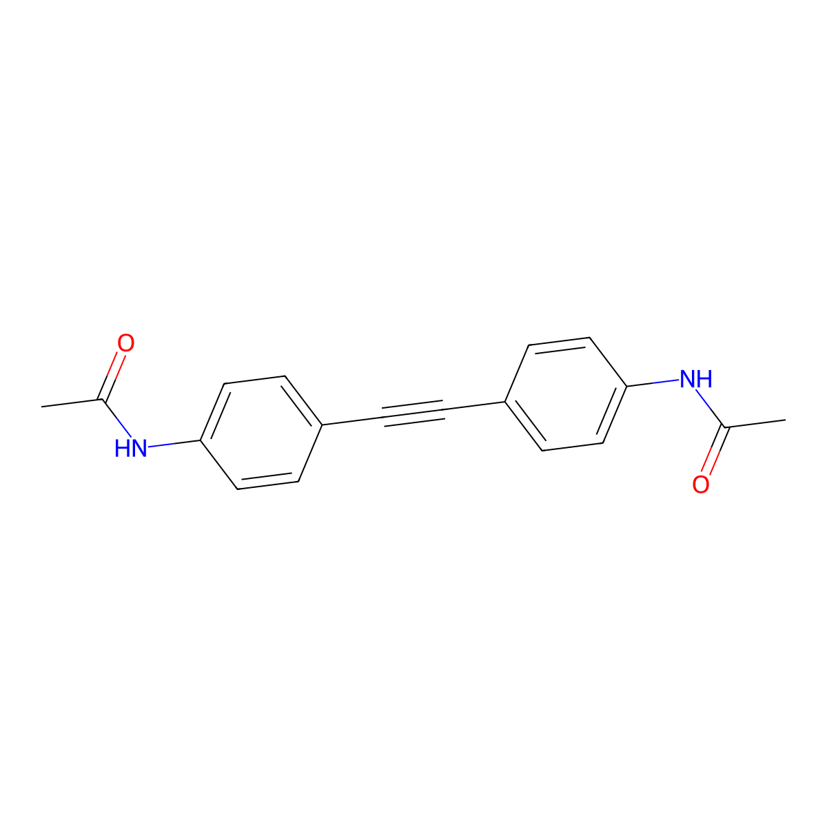 N-{4-[2-(4-acetamidophenyl)ethynyl]phenyl}acetamide molecular structure, CAS 114879-36-6