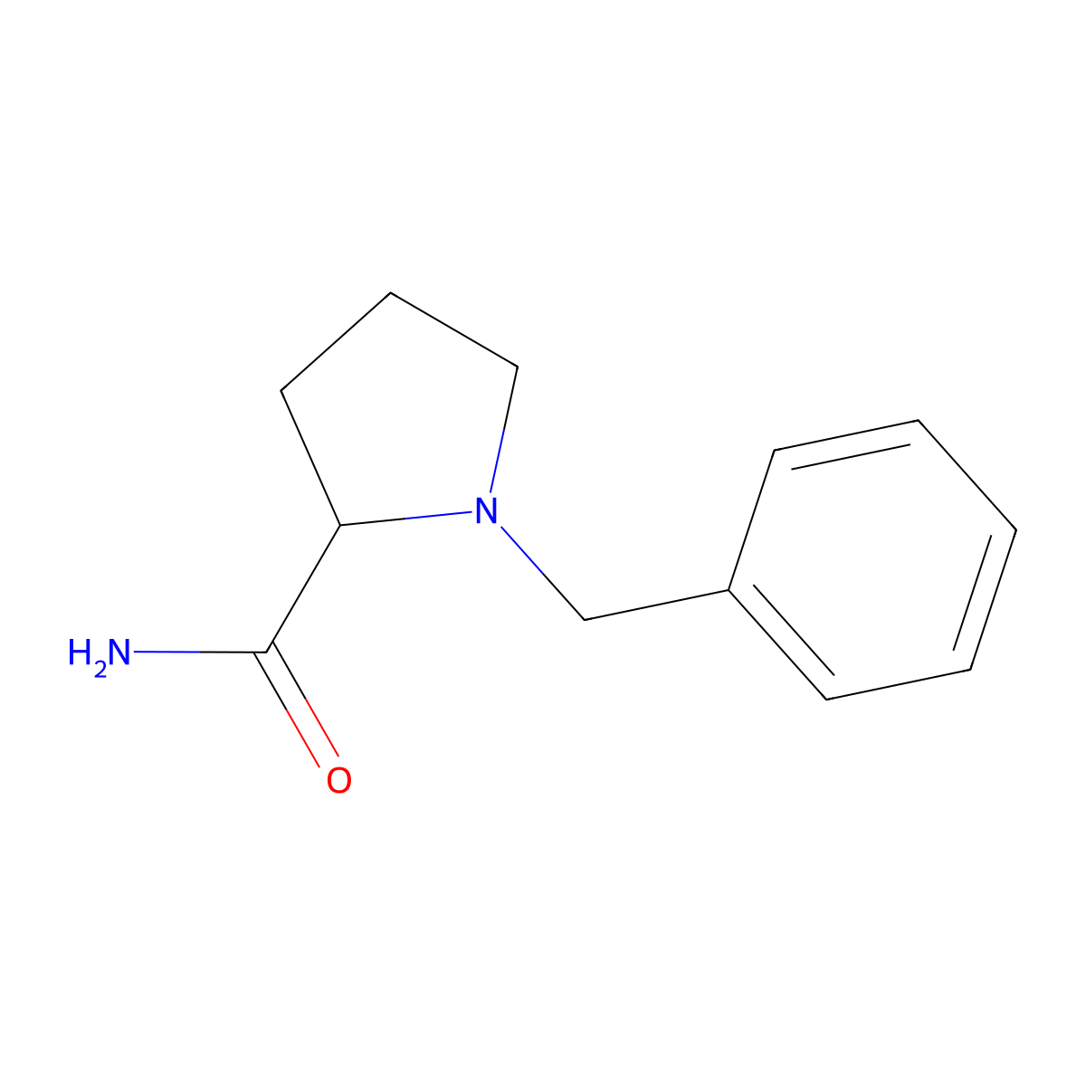(R)-1-Benzyl-pyrrolidine-2-carboxylic acid amide molecular structure, CAS 114883-84-0