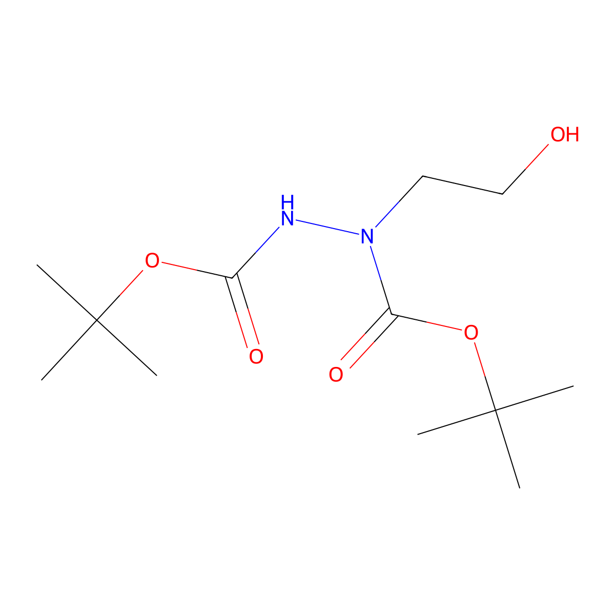 2-([(tert-Butoxy)carbonyl](([(tert-butoxy)carbonyl]amino))amino)ethan-1-ol molecular structure, CAS 114897-64-2
