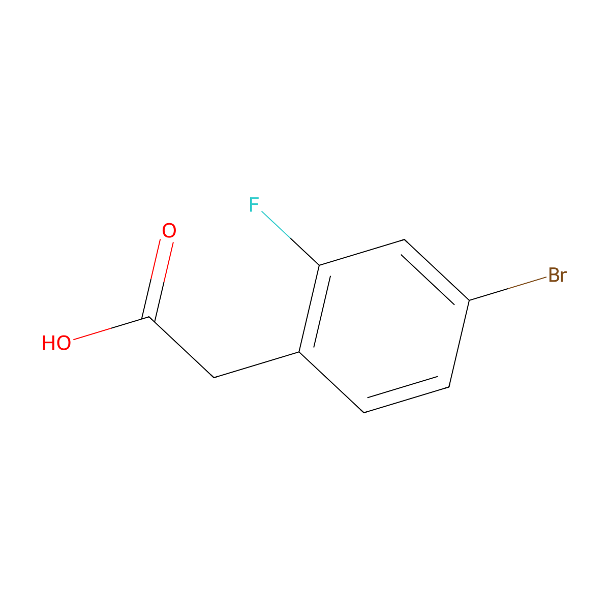 2-(4-Bromo-2-fluorophenyl)acetic acid molecular structure, CAS 114897-92-6