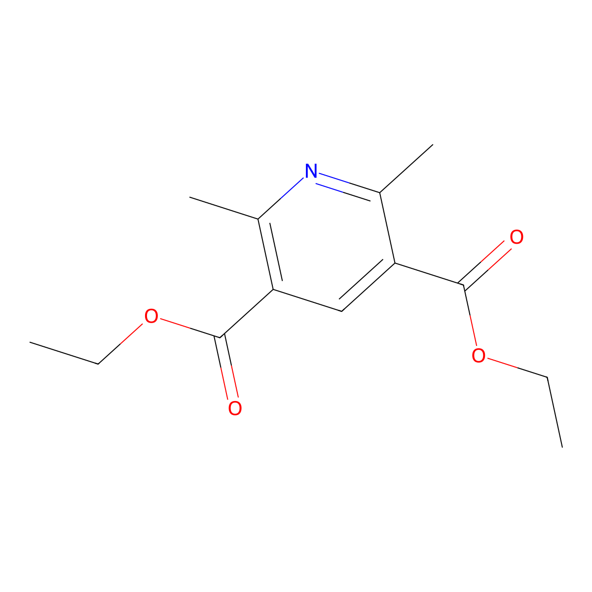 Diethyl 2,6-dimethylpyridine-3,5-dicarboxylate molecular structure, CAS 1149-24-2