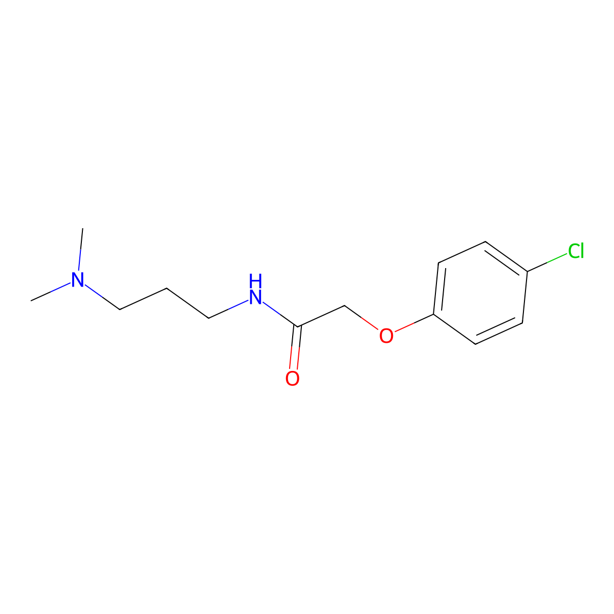 Acetamide, 2-(p-chlorophenoxy)-N-(3-(dimethylamino)propyl)- molecular structure, CAS 1149-65-1