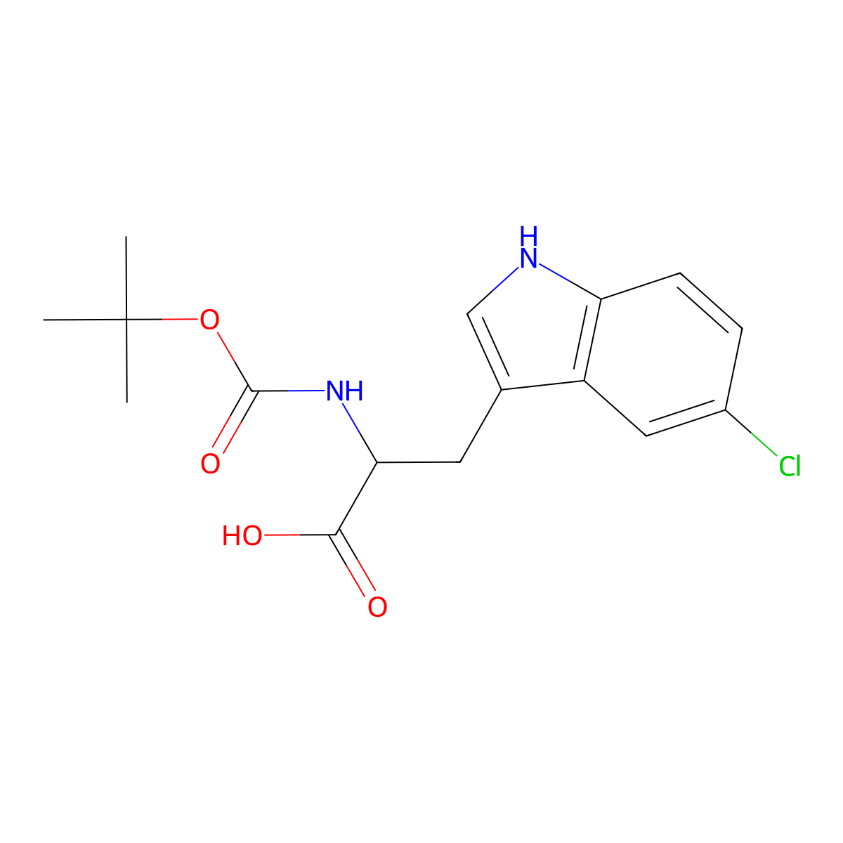 Boc-5-Chloro-D-tryptophan molecular structure, CAS 114903-31-0