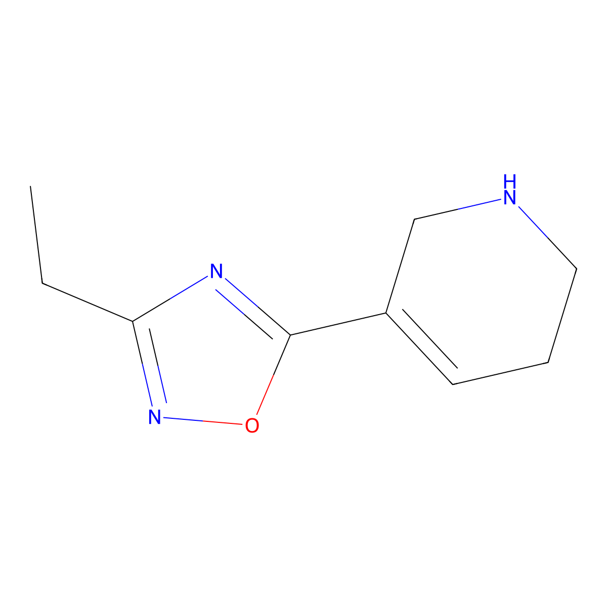 3-Ethyl-5-(1,2,5,6-tetrahydropyridin-3-yl)-1,2,4-oxadiazole molecular structure, CAS 114904-65-3