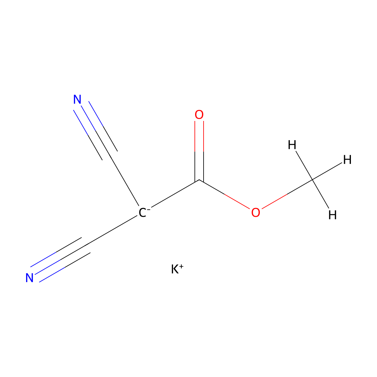 Potassium 1,1-dicyano-2-methoxy-2-oxoethanide molecular structure, CAS 114907-94-7