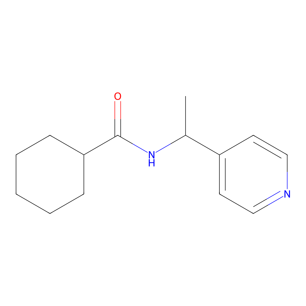 N-(1-pyridin-4-ylethyl)cyclohexanecarboxamide molecular structure, CAS 114918-95-5