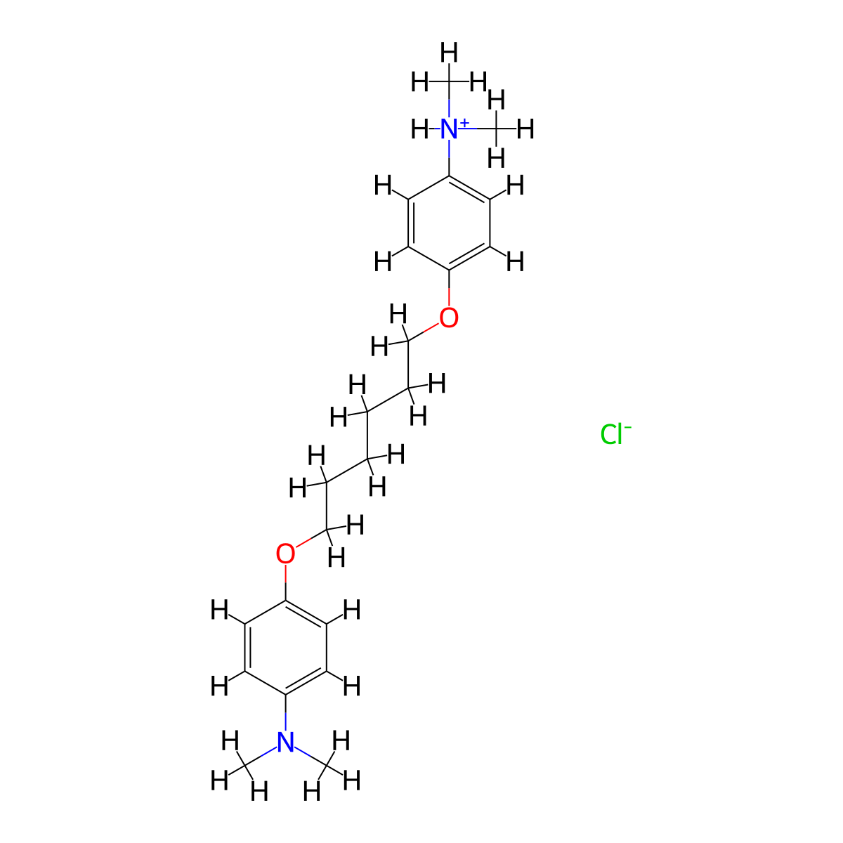 Aniline, 4,4'-(hexamethylenedioxy)bis(N,N-dimethyl-, hydrochloride molecular structure, CAS 114932-08-0