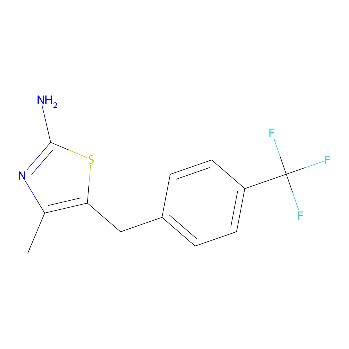 4-Methyl-5-(4-(trifluoromethyl)benzyl)thiazol-2-amine molecular structure, CAS 1149333-09-4