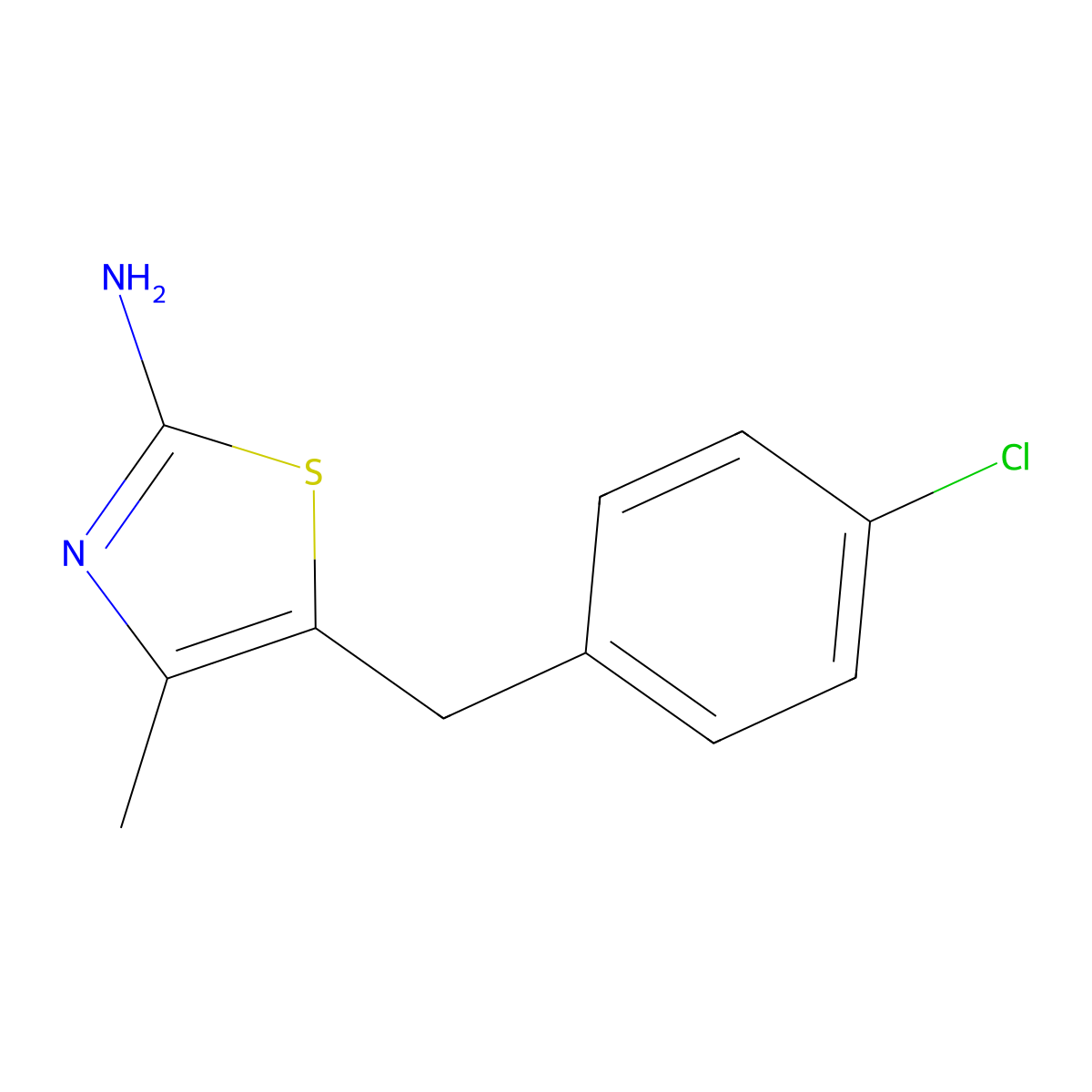 5-(4-Chlorobenzyl)-4-methylthiazol-2-amine molecular structure, CAS 1149333-36-7