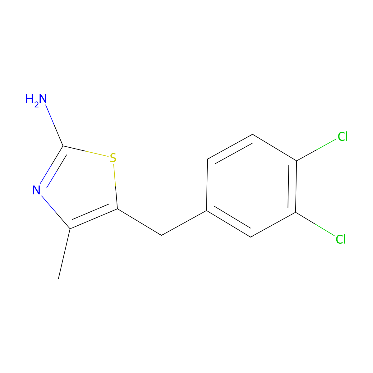 5-(3,4-Dichlorobenzyl)-4-methylthiazol-2-amine molecular structure, CAS 1149333-52-7