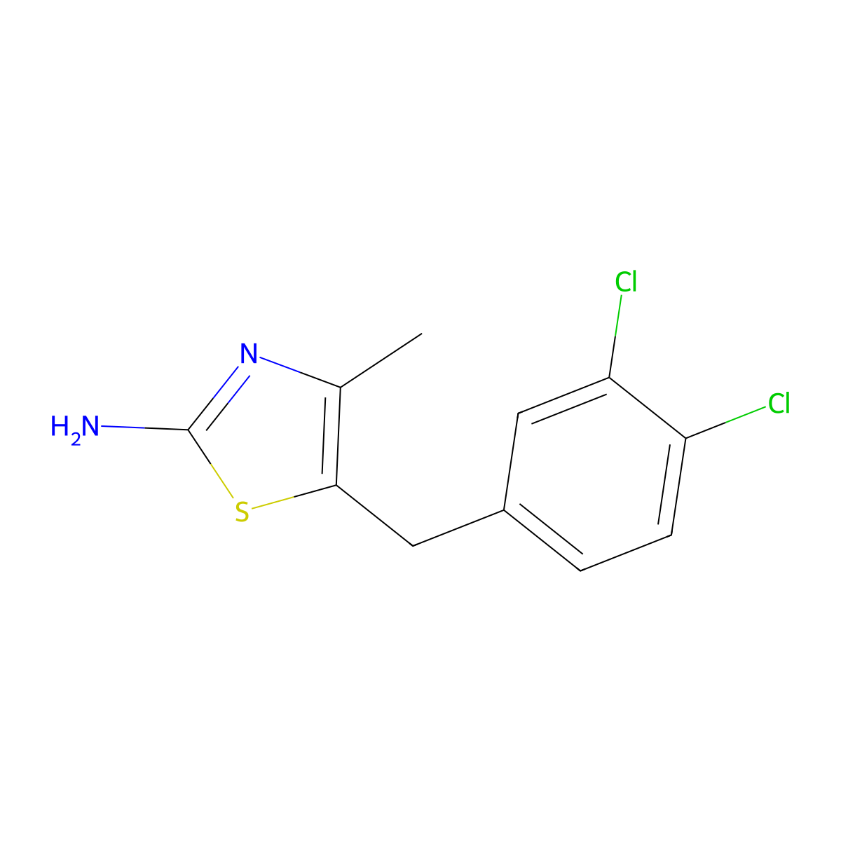 5-(3,4-Dichlorobenzyl)-4-methylthiazol-2-amine molecular structure, CAS 1149333-52-7