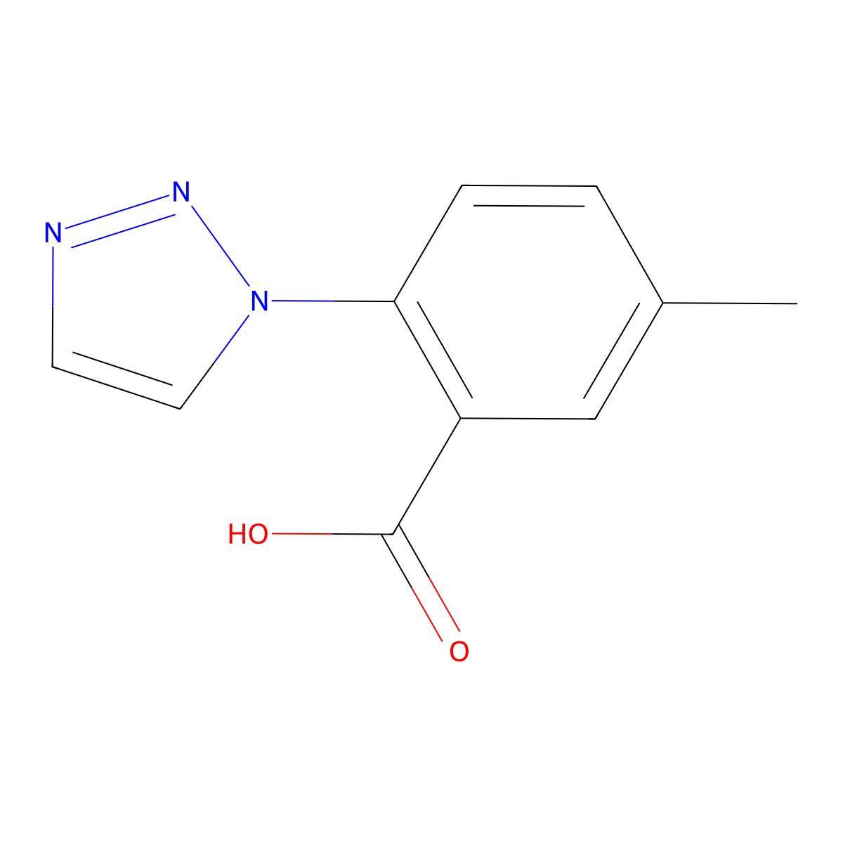 5-methyl-2-(1H-1,2,3-triazol-1-yl)benzoic acid molecular structure, CAS 1149352-55-5