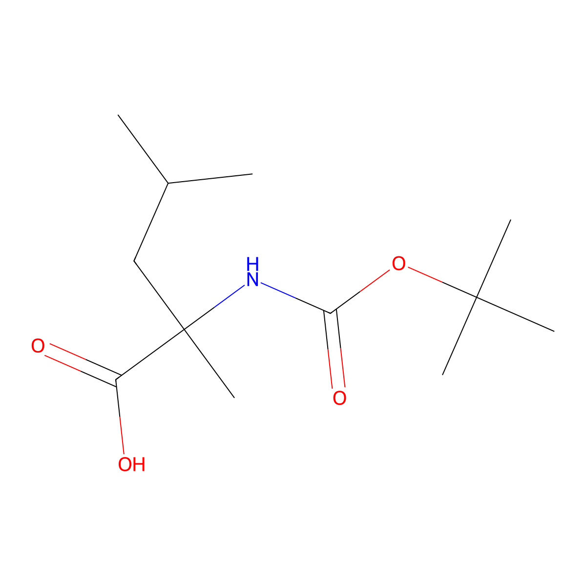 (S)-2-((tert-Butoxycarbonyl)amino)-2,4-dimethylpentanoic acid molecular structure, CAS 1149354-06-2