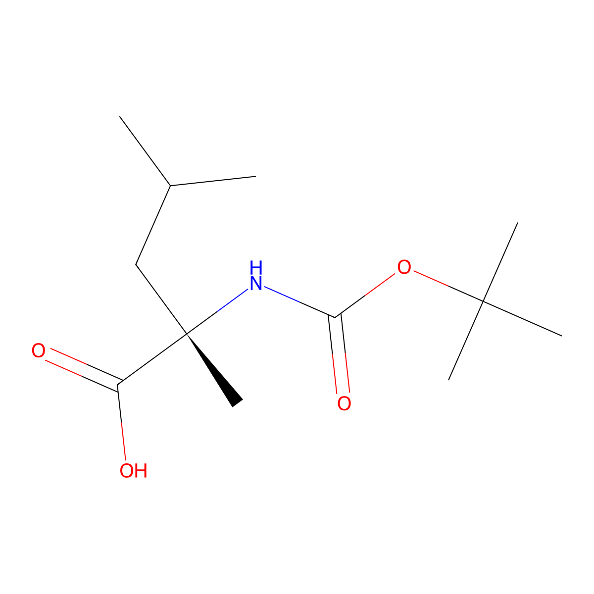 (S)-2-((tert-Butoxycarbonyl)amino)-2,4-dimethylpentanoic acid molecular structure, CAS 1149354-06-2