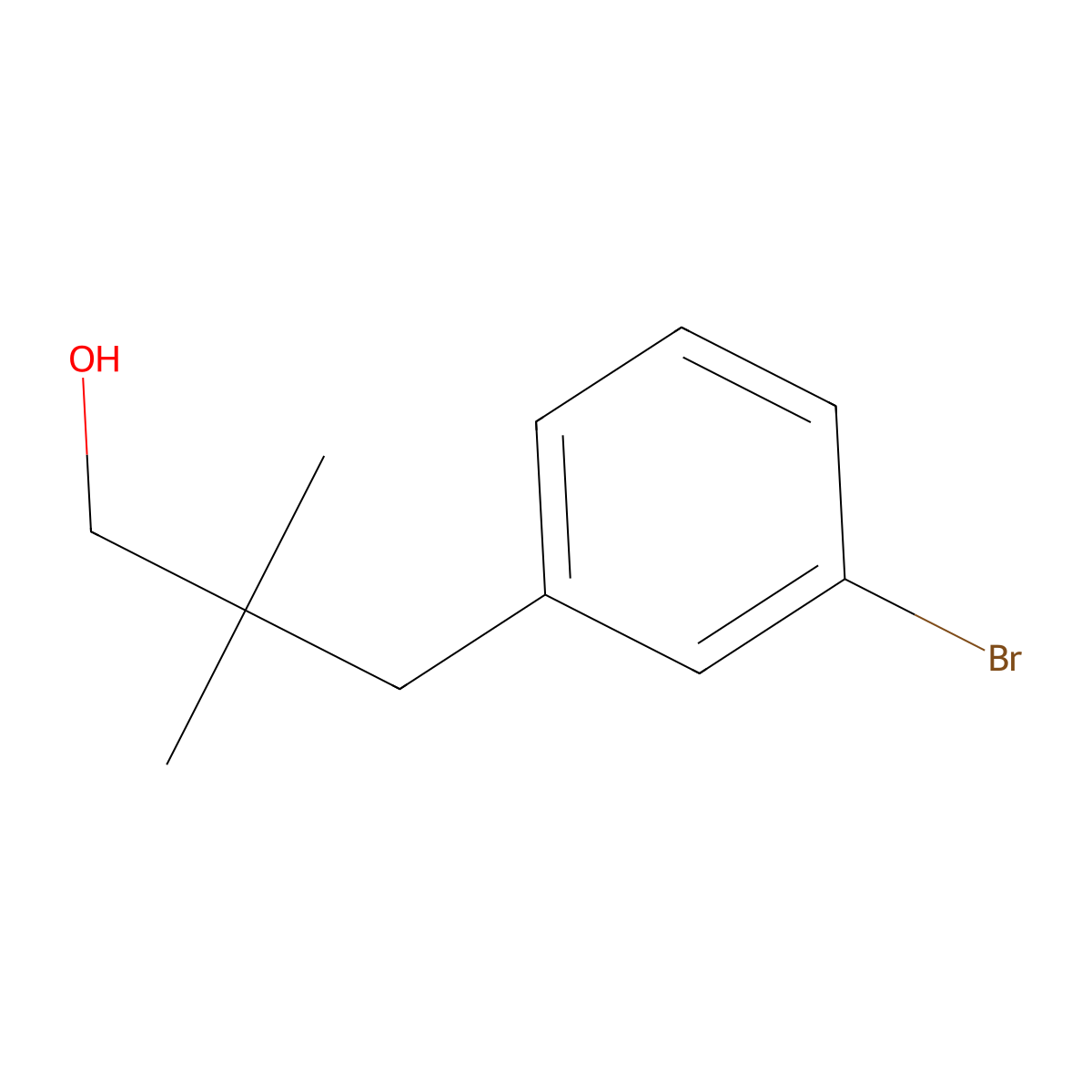 3-(3-Bromophenyl)-2,2-dimethylpropan-1-ol molecular structure, CAS 1149357-70-9