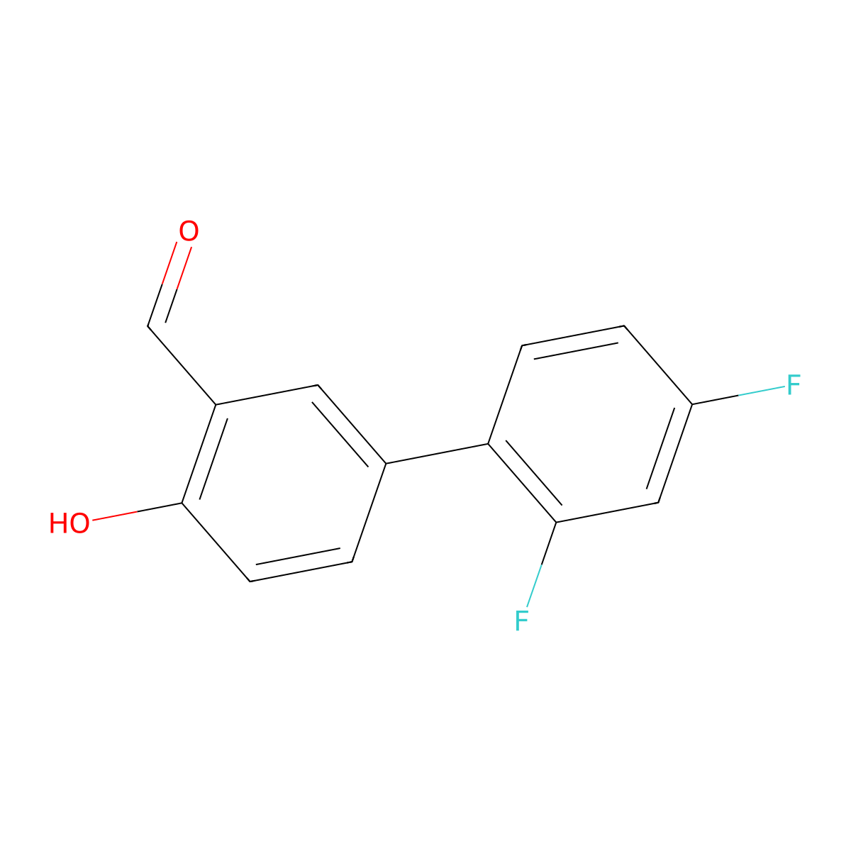4-(2,4-Difluorophenyl)-2-formylphenol molecular structure, CAS 114937-29-0