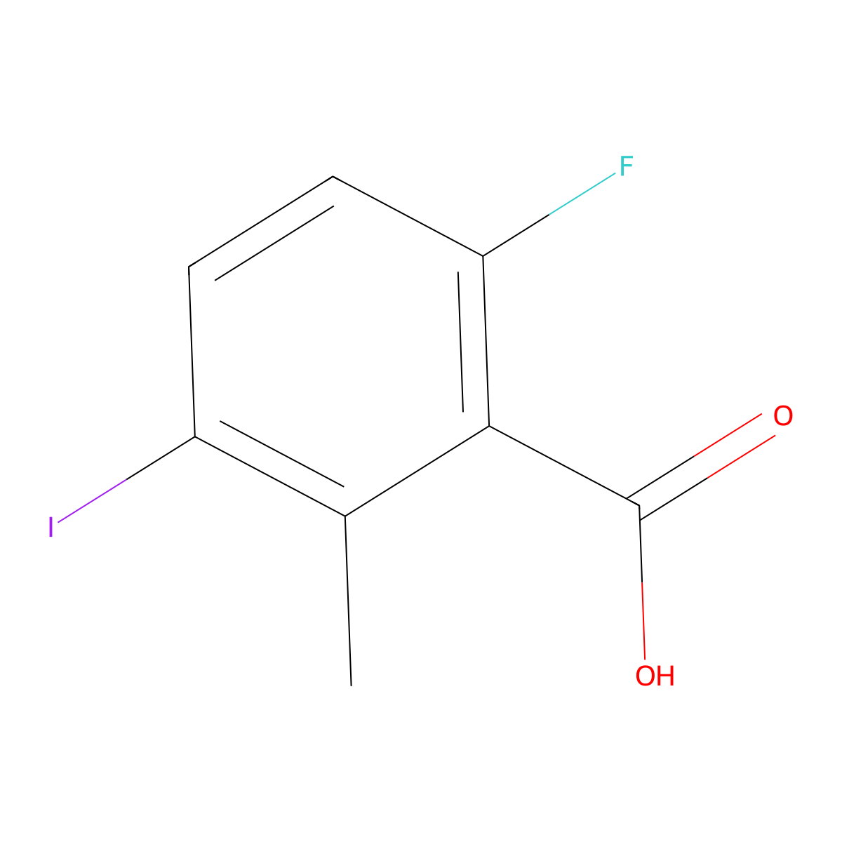 6-Fluoro-3-iodo-2-methylbenzoic acid molecular structure, CAS 1149379-03-2