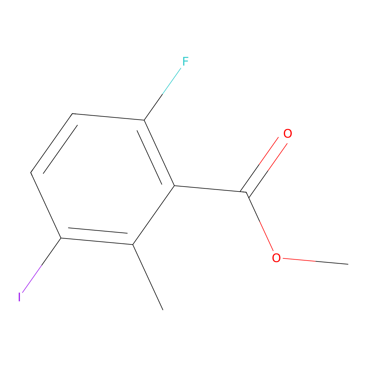 Methyl 6-fluoro-3-iodo-2-methylbenzoate molecular structure, CAS 1149379-04-3
