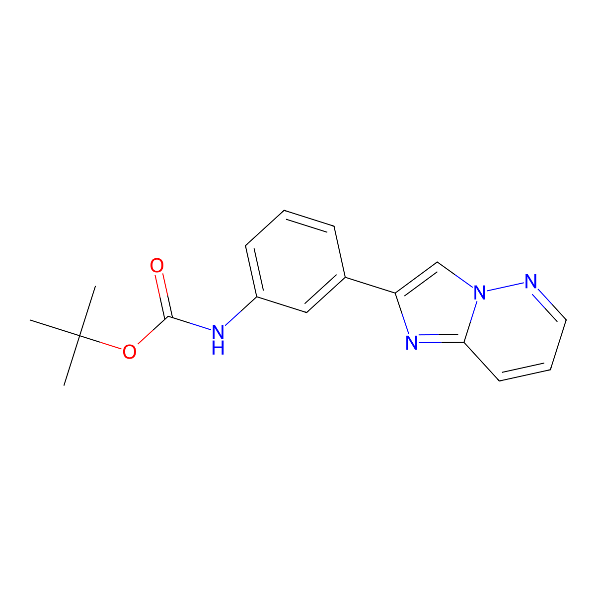 Tert-butyl 3-(imidazo[1,2-b]pyridazin-2-yl)phenylcarbamate molecular structure, CAS 1149381-76-9