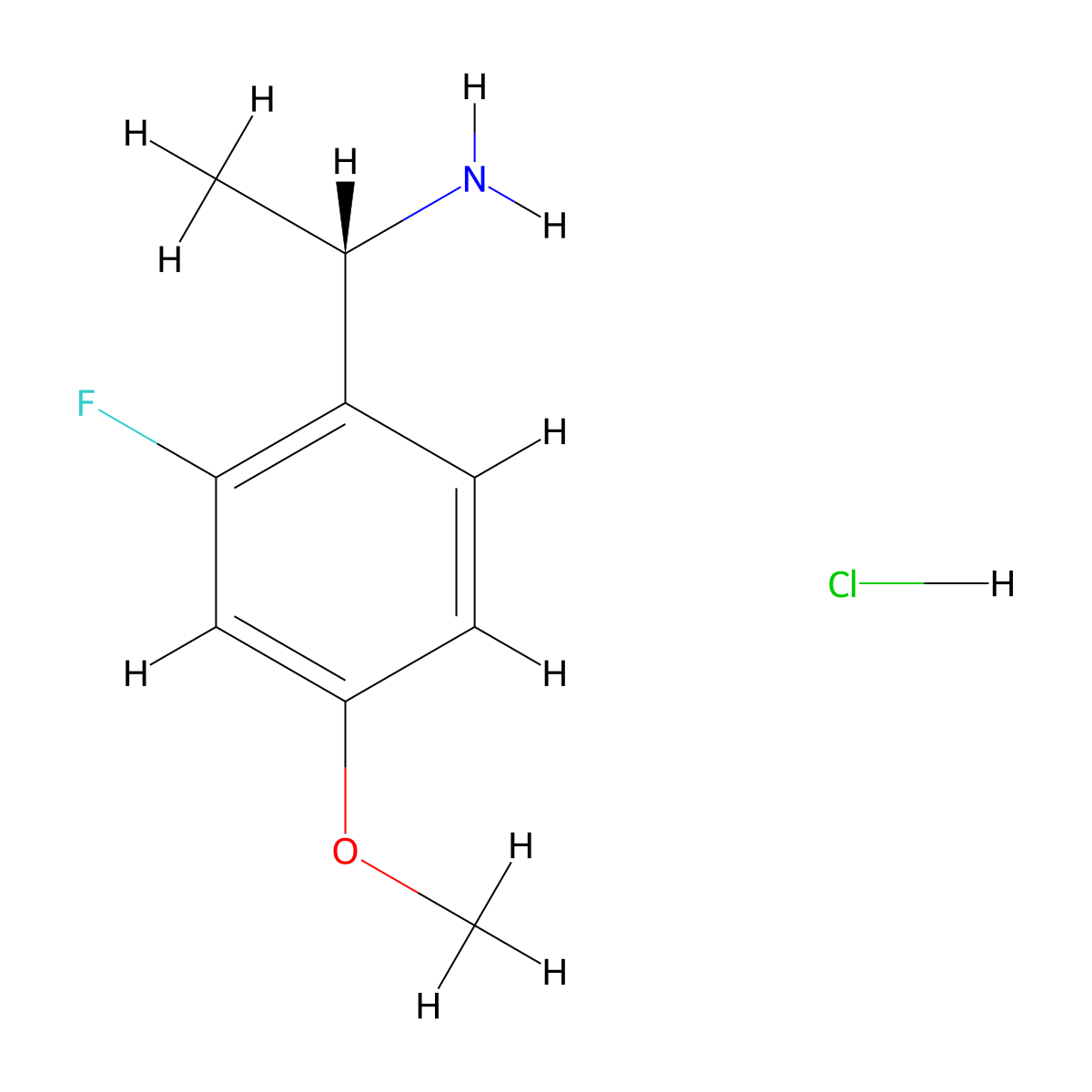 (S)-1-(2-Fluoro-4-methoxyphenyl)ethanamine hydrochloride molecular structure, CAS 1149383-12-9
