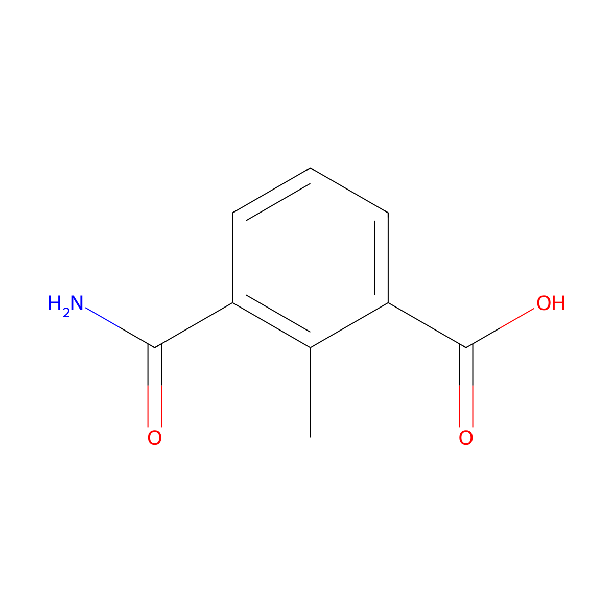 3-Carbamoyl-2-methylbenzoic acid molecular structure, CAS 1149383-30-1