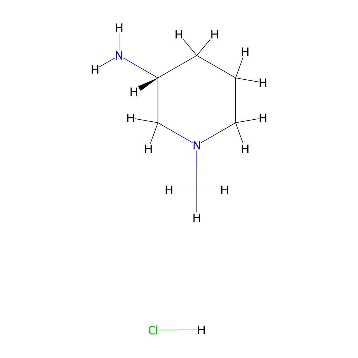 (R)-1-Methylpiperidin-3-amine hydrochloride molecular structure, CAS 1149384-64-4