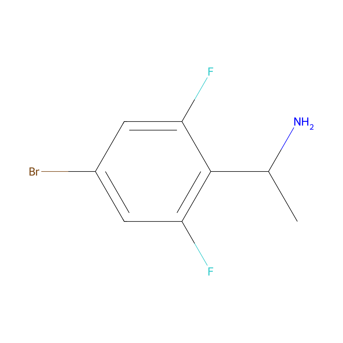 1-(4-Bromo-2,6-difluorophenyl)ethanamine molecular structure, CAS 1149384-85-9