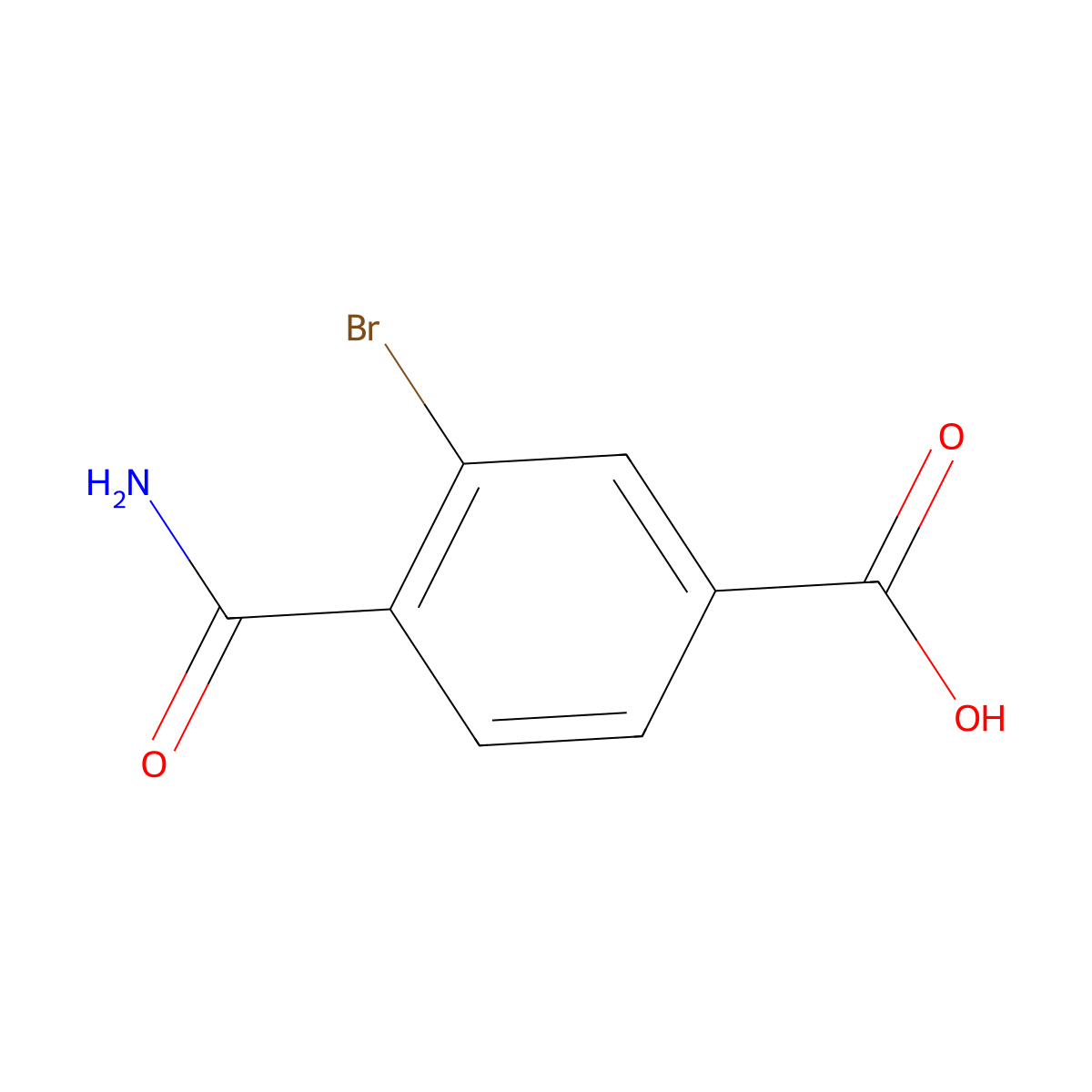 3-Bromo-4-carbamoylbenzoic acid molecular structure, CAS 1149386-07-1