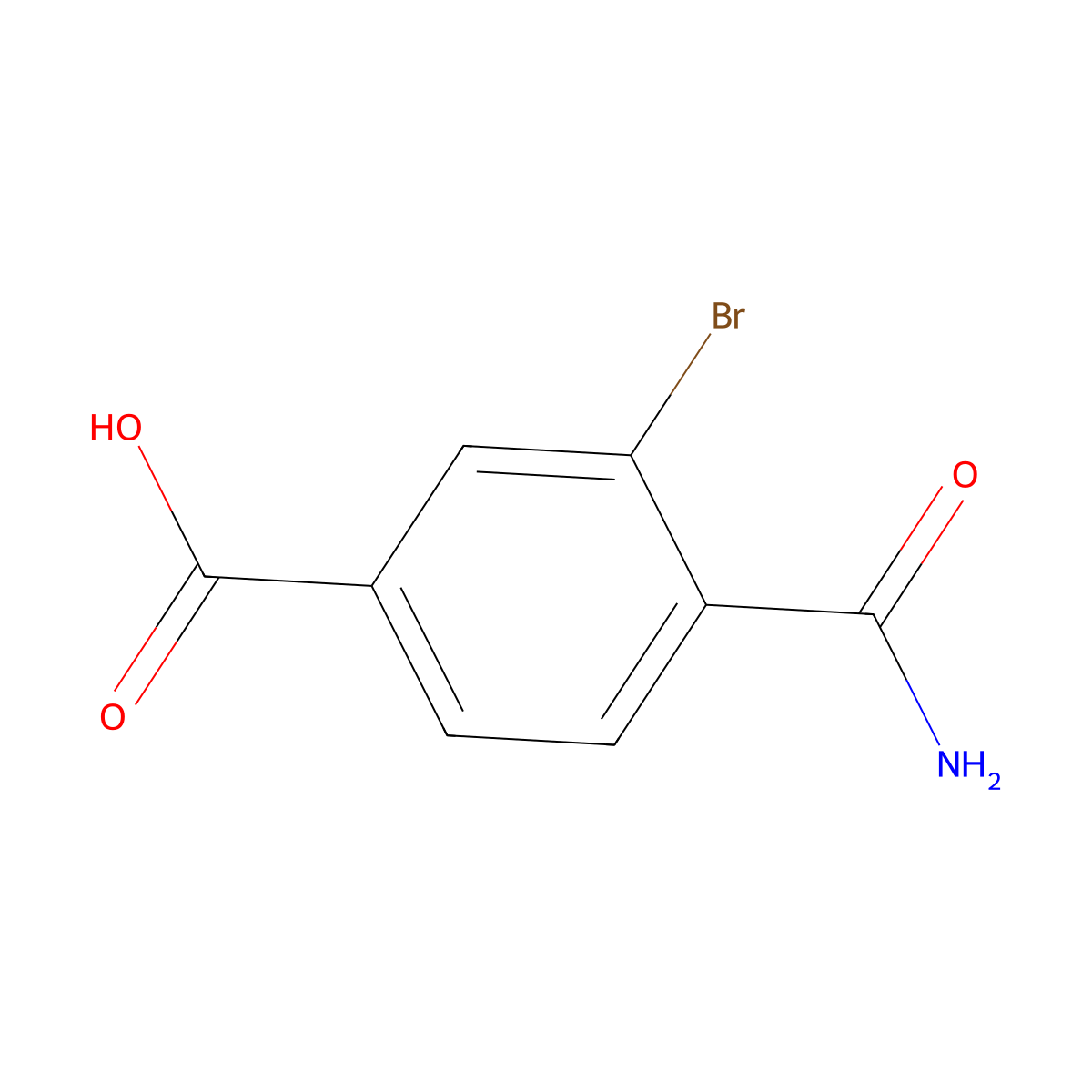 3-Bromo-4-carbamoylbenzoic acid molecular structure, CAS 1149386-07-1