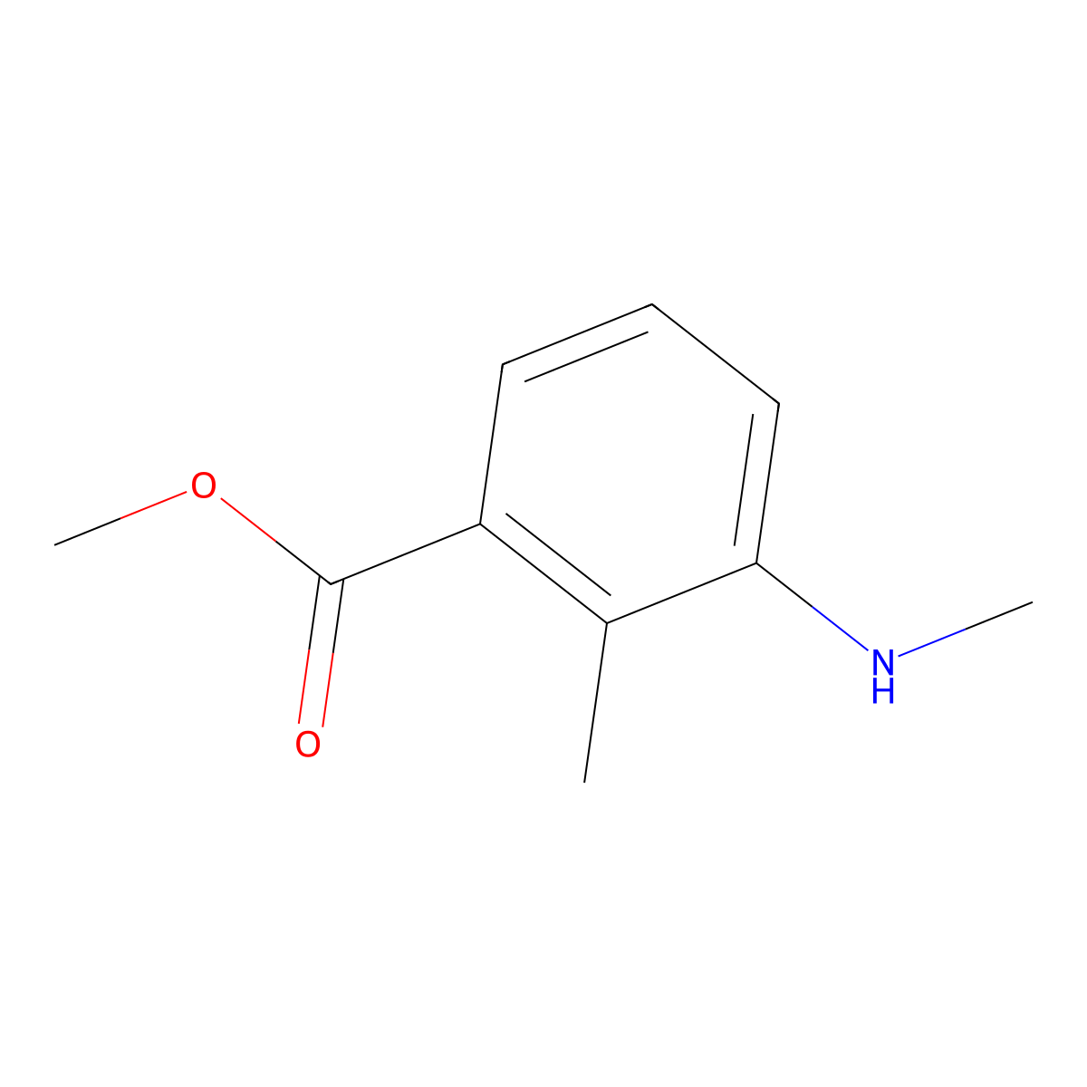 Methyl 2-methyl-3-(methylamino)benzoate molecular structure, CAS 1149388-16-8