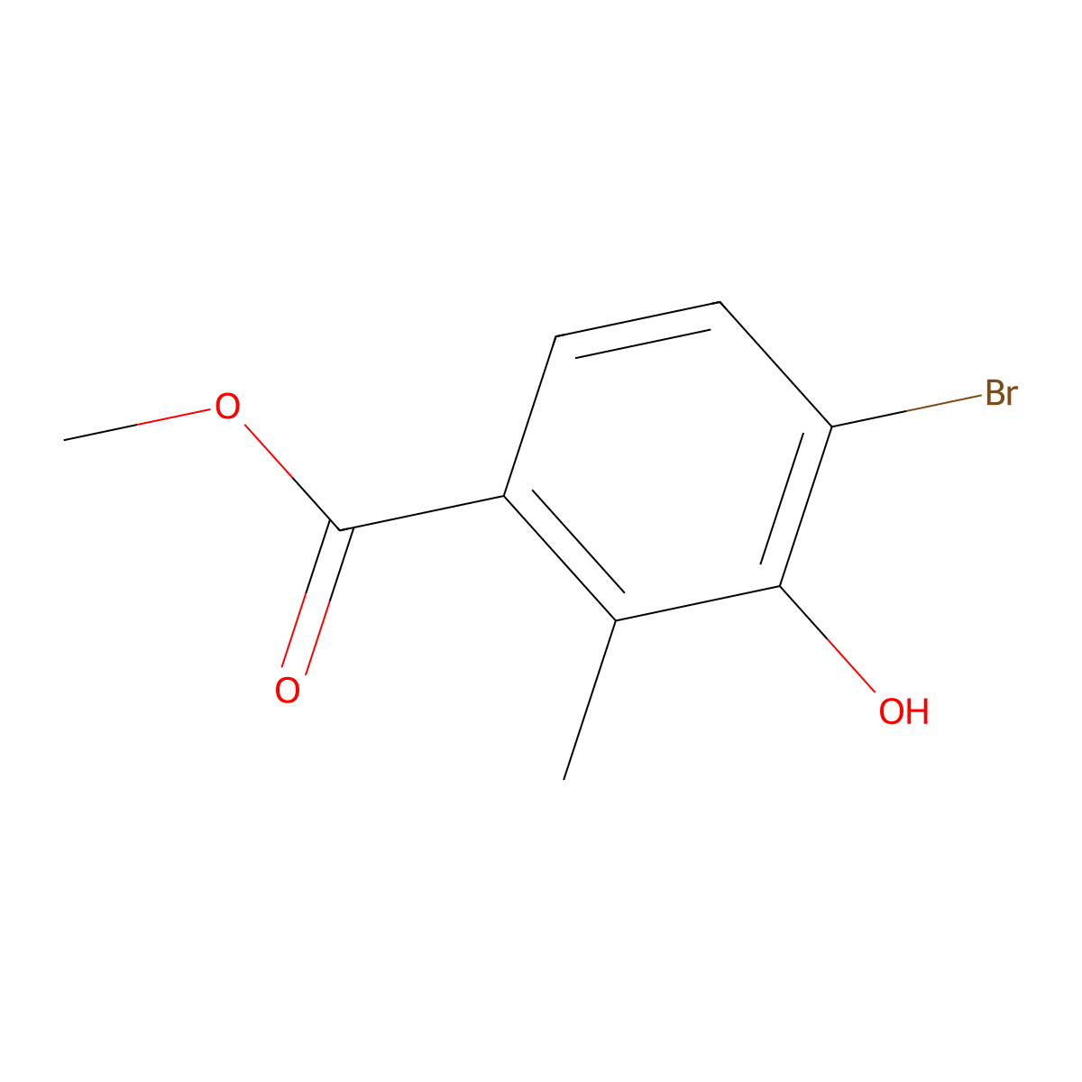 Methyl 4-bromo-3-hydroxy-2-methylbenzoate molecular structure, CAS 1149388-19-1