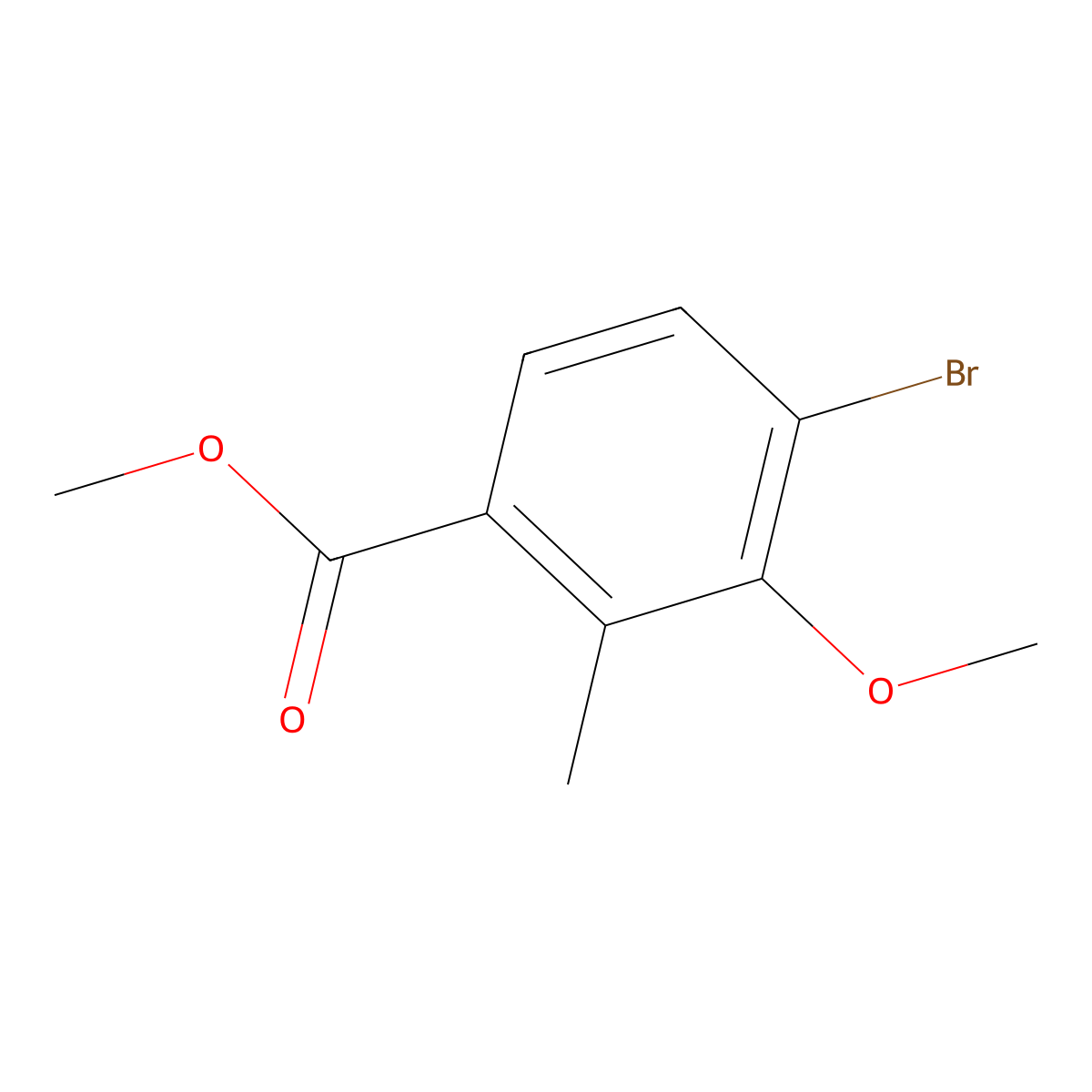 Methyl 4-bromo-3-methoxy-2-methylbenzoate molecular structure, CAS 1149388-20-4