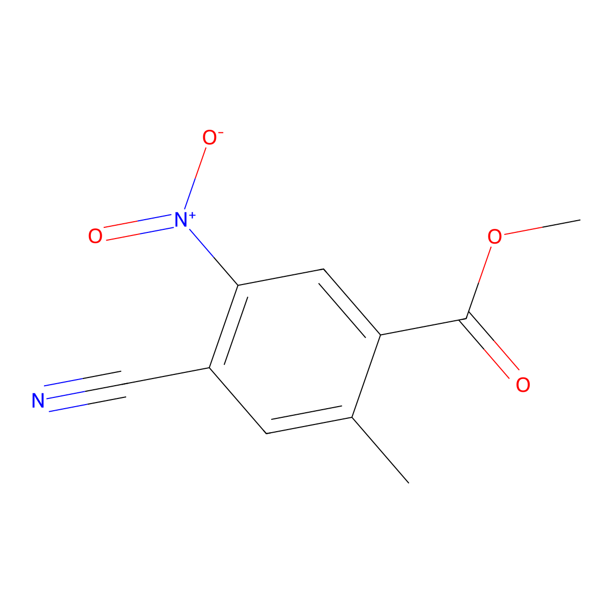 Methyl 4-cyano-2-methyl-5-nitrobenzoate molecular structure, CAS 1149388-40-8