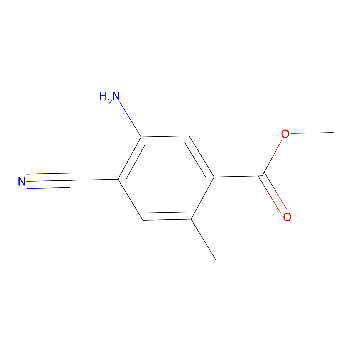 Methyl 5-amino-4-cyano-2-methylbenzoate molecular structure, CAS 1149388-41-9