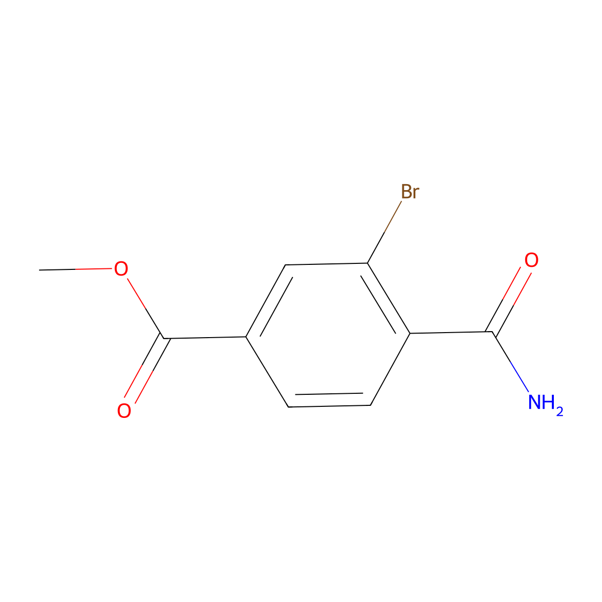 Methyl 3-bromo-4-carbamoylbenzoate molecular structure, CAS 1149388-50-0