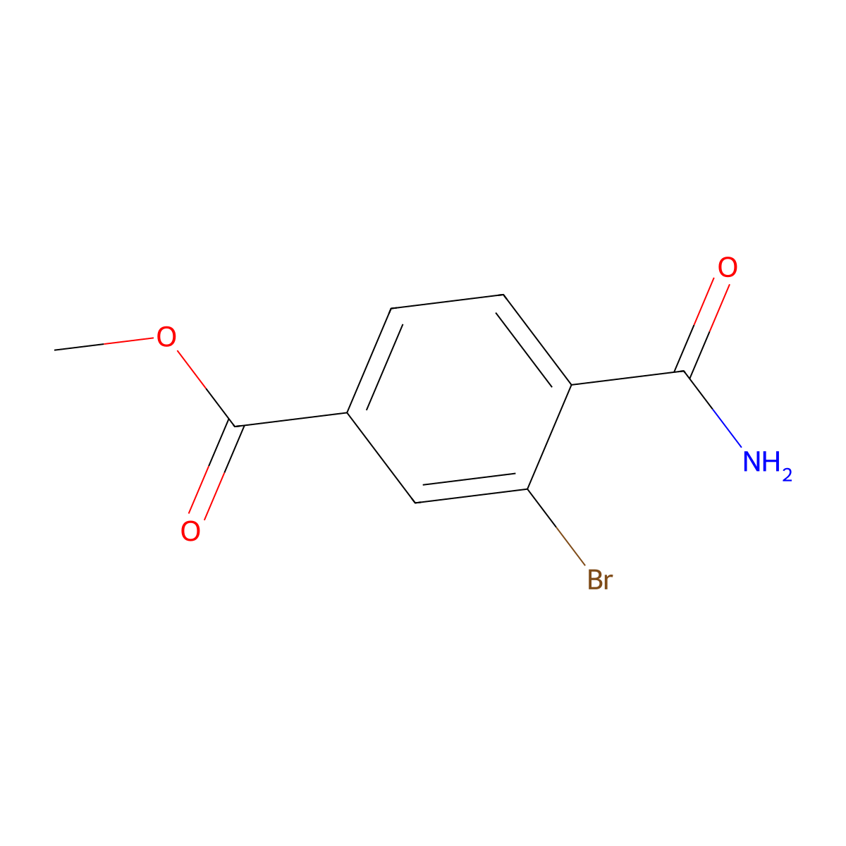 Methyl 3-bromo-4-carbamoylbenzoate molecular structure, CAS 1149388-50-0