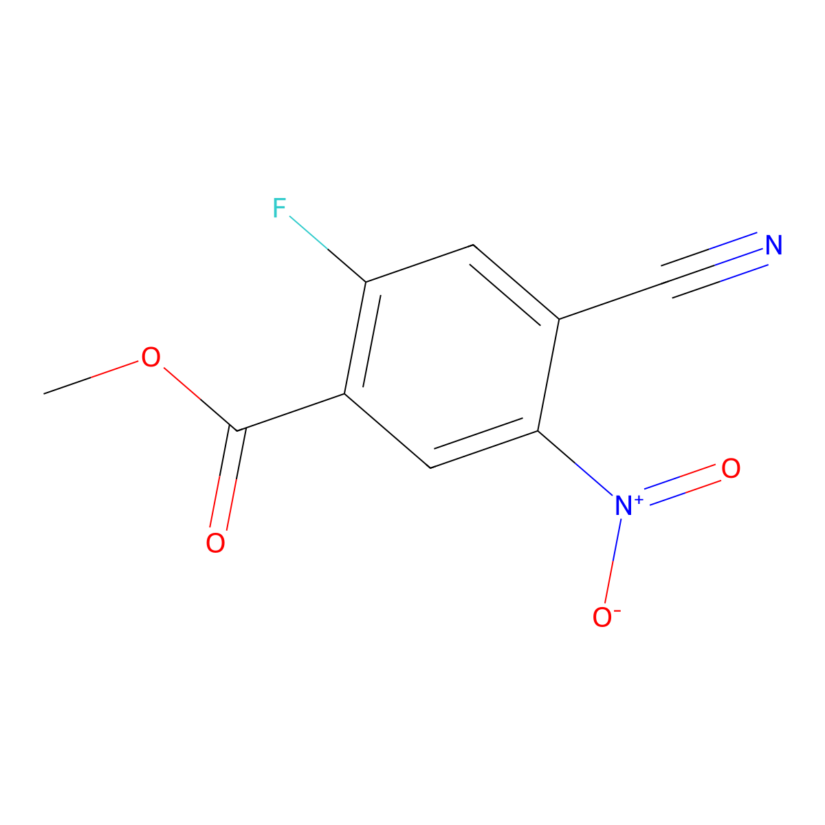 Methyl 4-cyano-2-fluoro-5-nitrobenzoate molecular structure, CAS 1149388-51-1