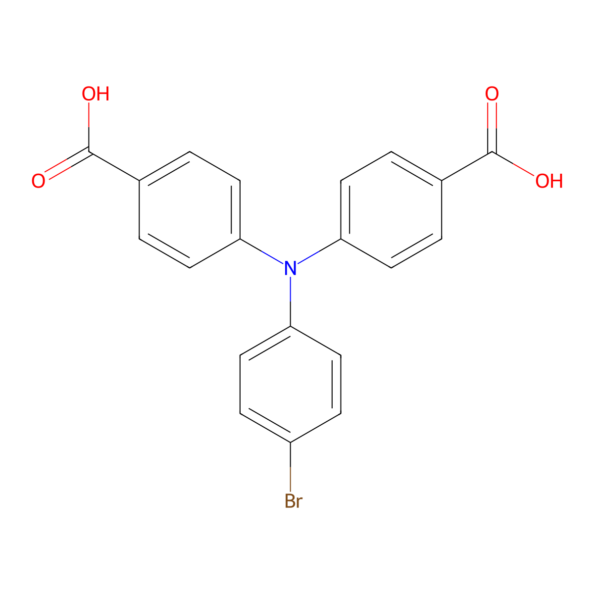 4,4'-[(4-Bromophenyl)imino]bis[benzoic acid] molecular structure, CAS 1149431-42-4