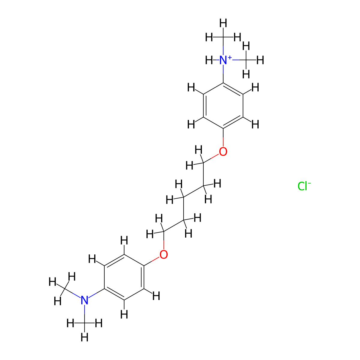 Aniline, 4,4'-(pentamethylenedioxy)bis(N,N-dimethyl-, hydrochloride molecular structure, CAS 114946-90-6