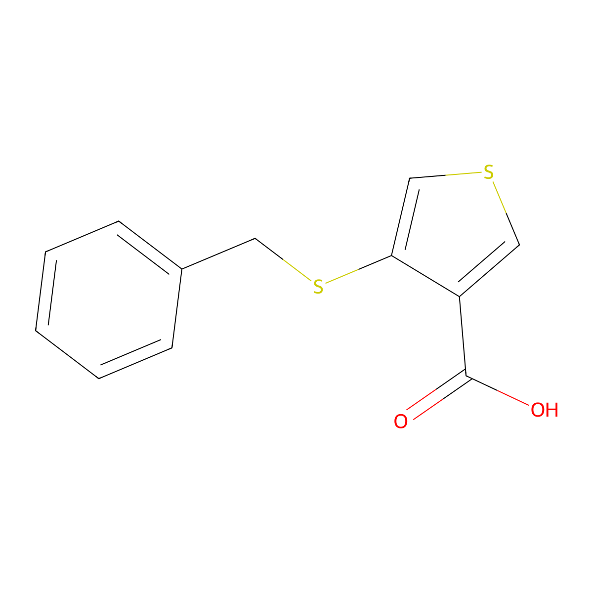 4-(Benzylsulfanyl)thiophene-3-carboxylic acid molecular structure, CAS 114950-22-0