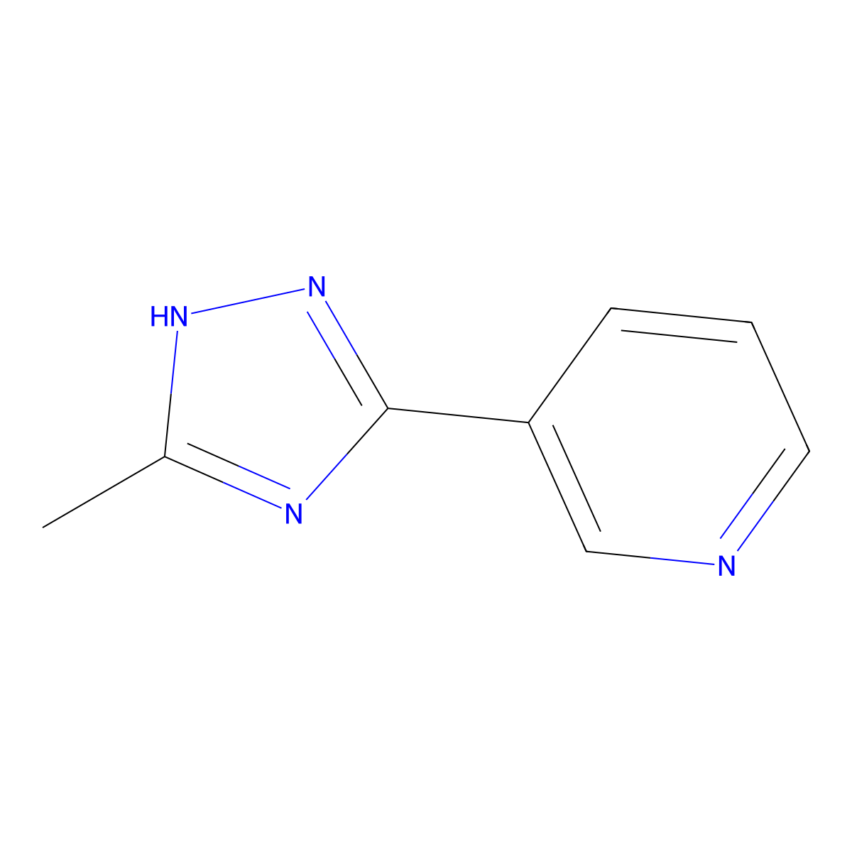 3-(5-methyl-1H-1,2,4-triazol-3-yl)pyridine molecular structure, CAS 114953-89-8