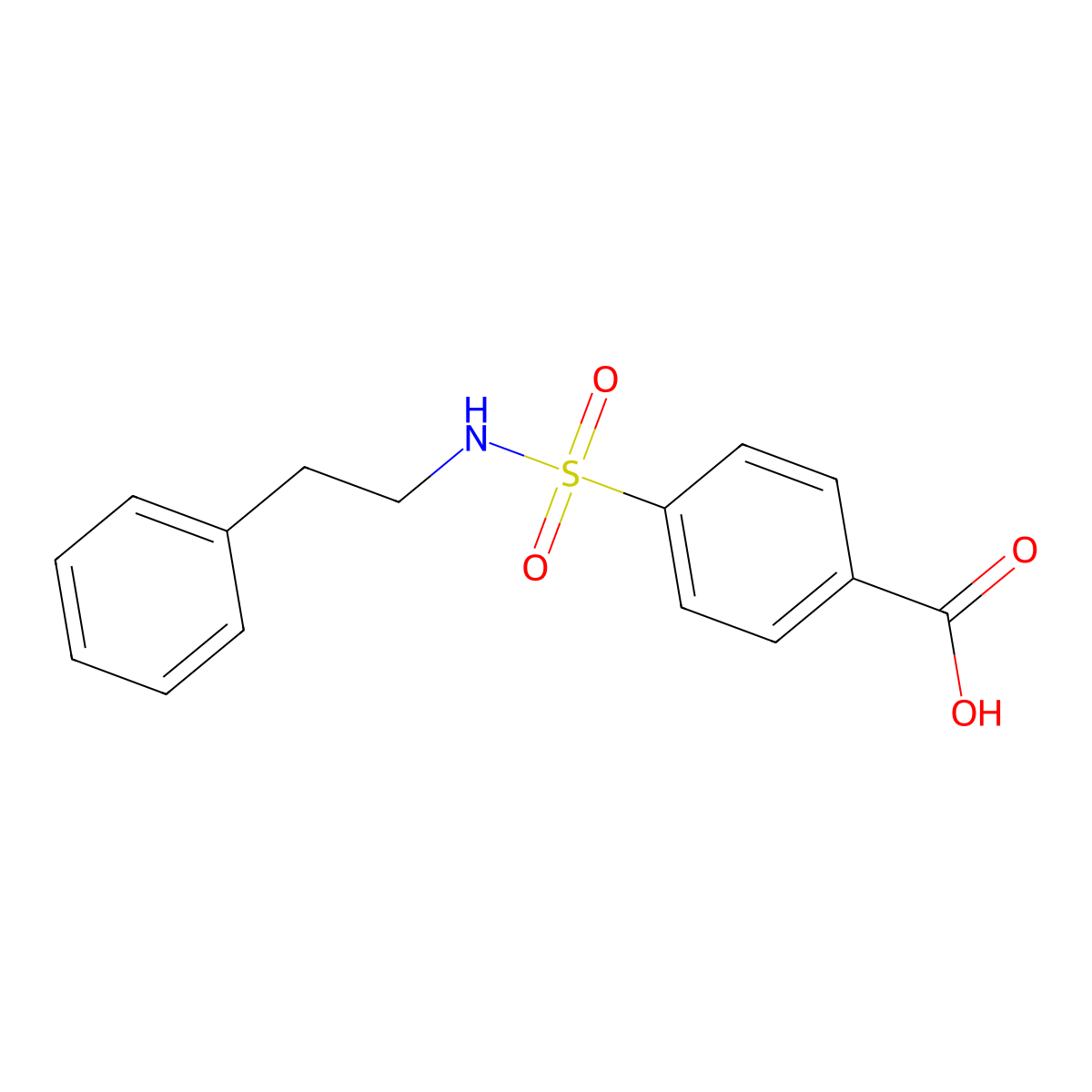 4-[(2-Phenylethyl)sulfamoyl]benzoic acid molecular structure, CAS 114958-23-5