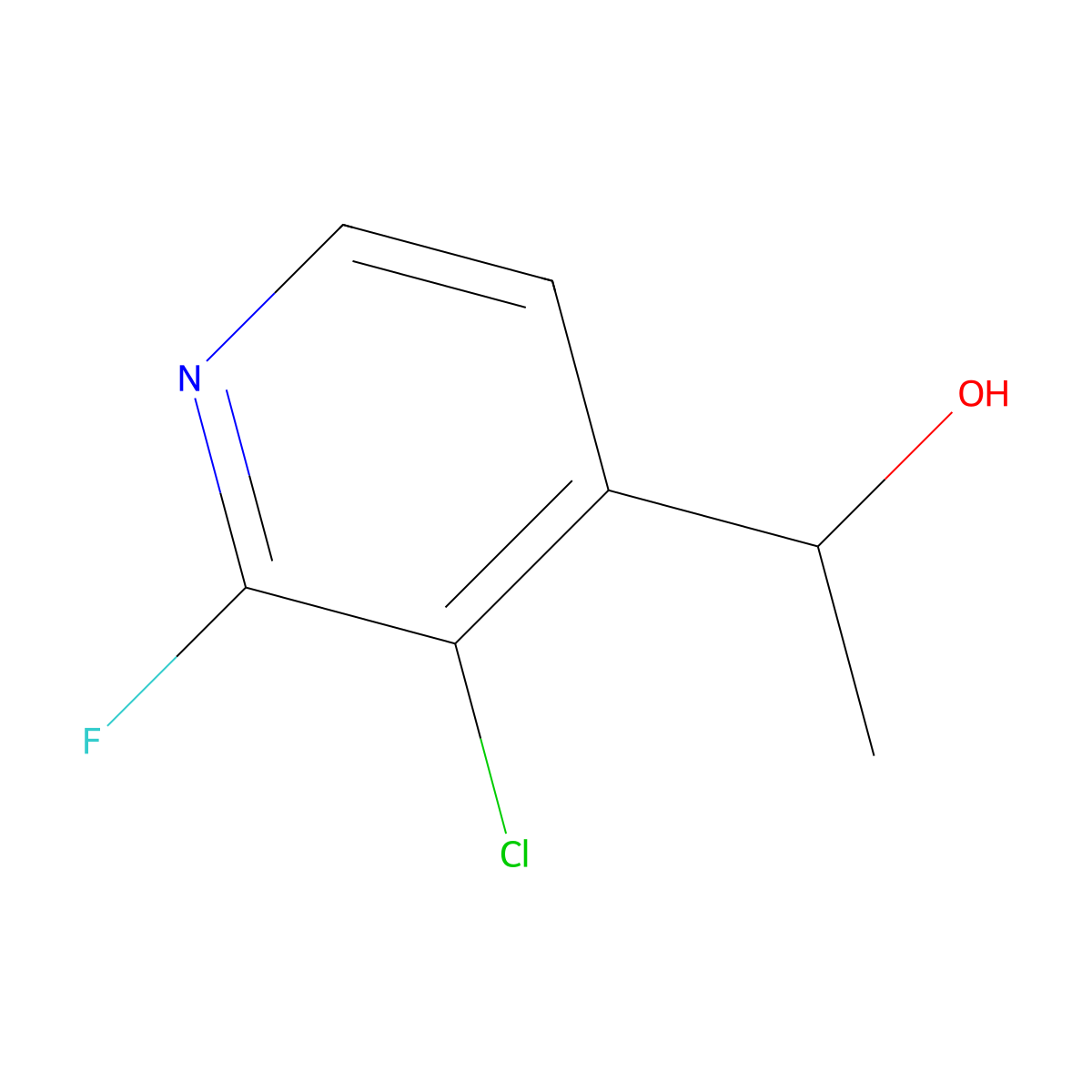 1-(3-Chloro-2-fluoropyridin-4-yl)ethanol molecular structure, CAS 1149586-95-7